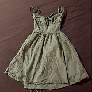 Elegant Olive Green Dress